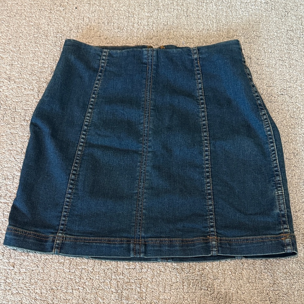 Free People Dark Blue Pencil Skirt